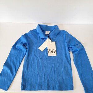 Zara full sleeve collared top blue size kid 7